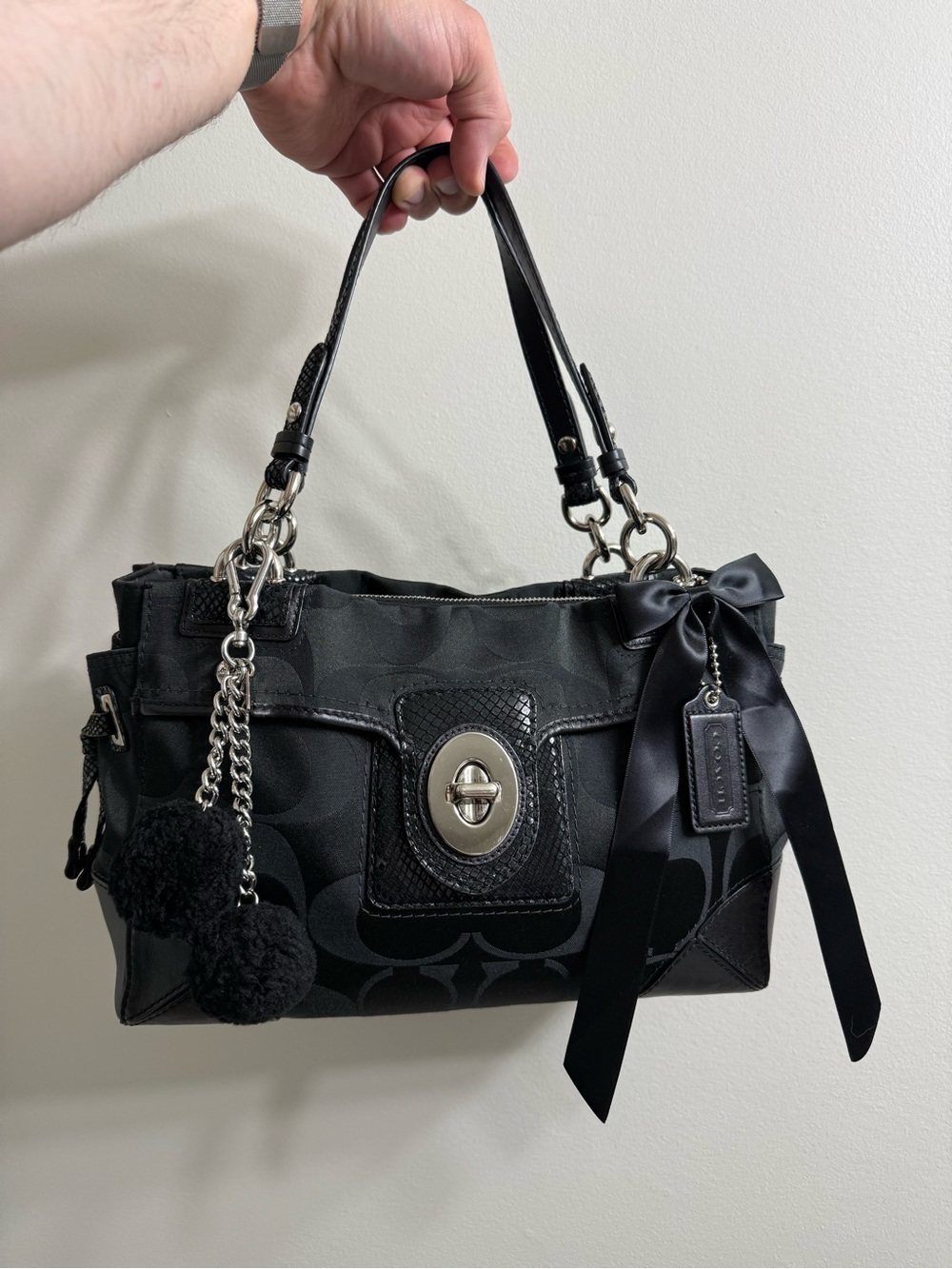 Coach Peyton Signature Sateen Shoulder Bag
